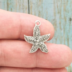 BULK 40 Starfish Charm Silver by TIJC SP0489B
