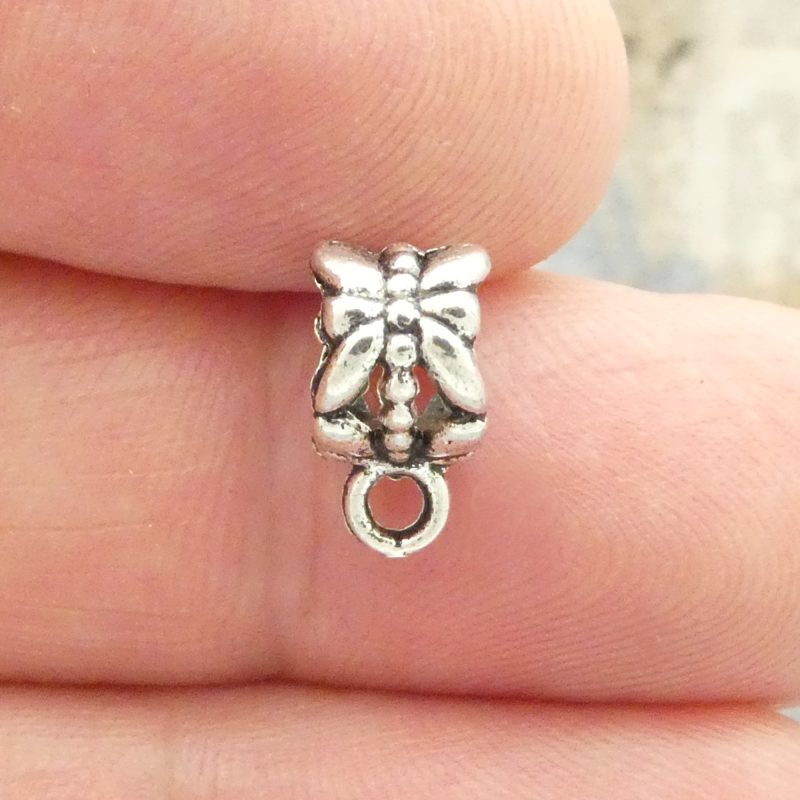 10 Small Silver Jewelry Bails 11x6mm with 5mm Hole by TIJC SP0586 - Image 2