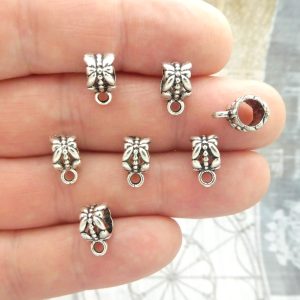 BULK 50 Silver Jewelry Bails Findings 11x6mm by TIJC SP0586B