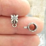 10 Small Silver Jewelry Bails 11x6mm with 5mm Hole by TIJC SP0586