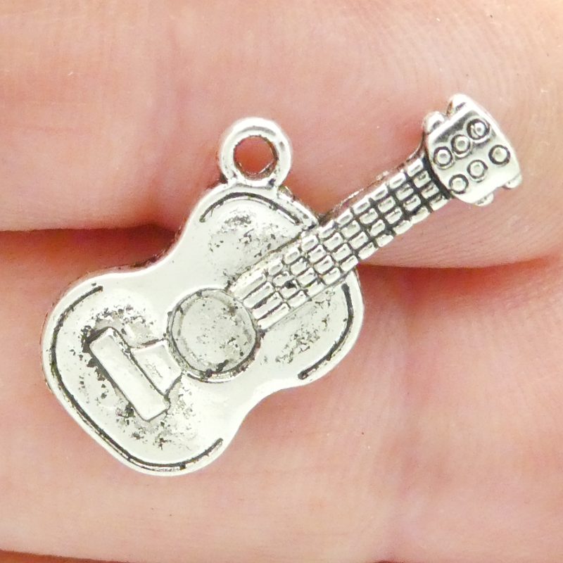 silver guitar charm