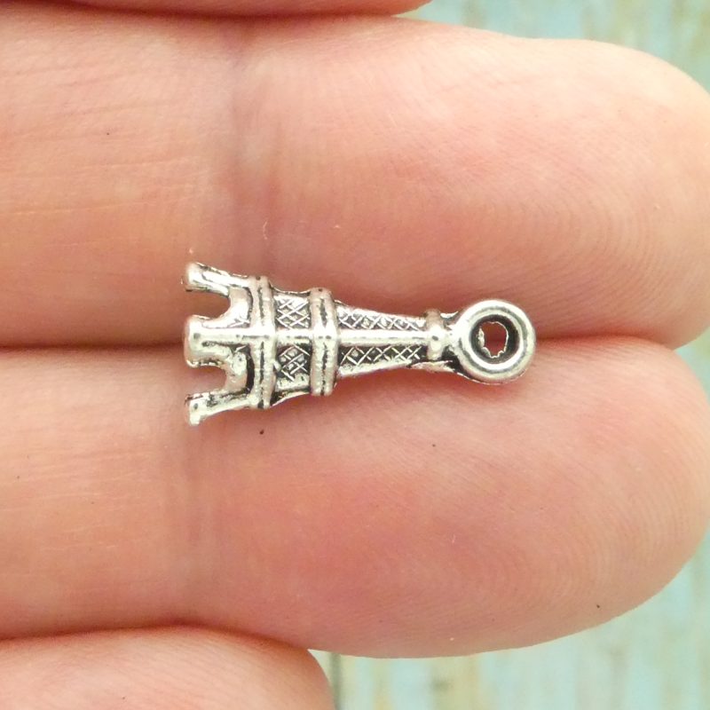 10 Travel Silver Eiffel Tower Charm 3D Small 17x6mm by TIJC SP0823 - Image 4