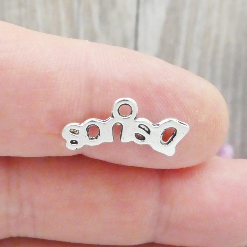 12 Silver Dance Charm Pendant 9x20mm by TIJC SP0828 - Image 3