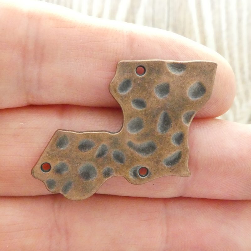 BULK 8 Louisiana Charm State Map Pendant 29x36mm by TIJC SP1166B - Image 3