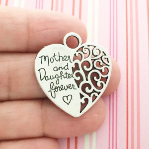 Mother and Daughter Heart Pendant