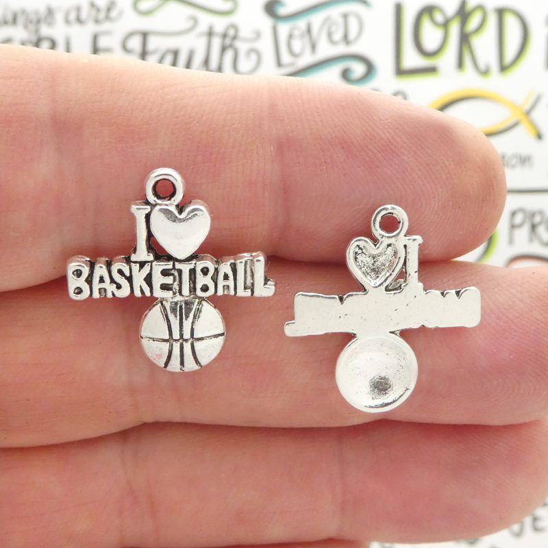 Silver Basketball Charm
