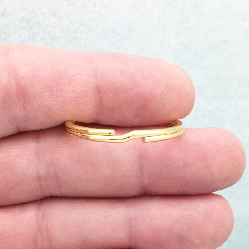 BULK 20 Split Ring Key Chain Gold 30mm by TIJC GPKR001B - Image 2