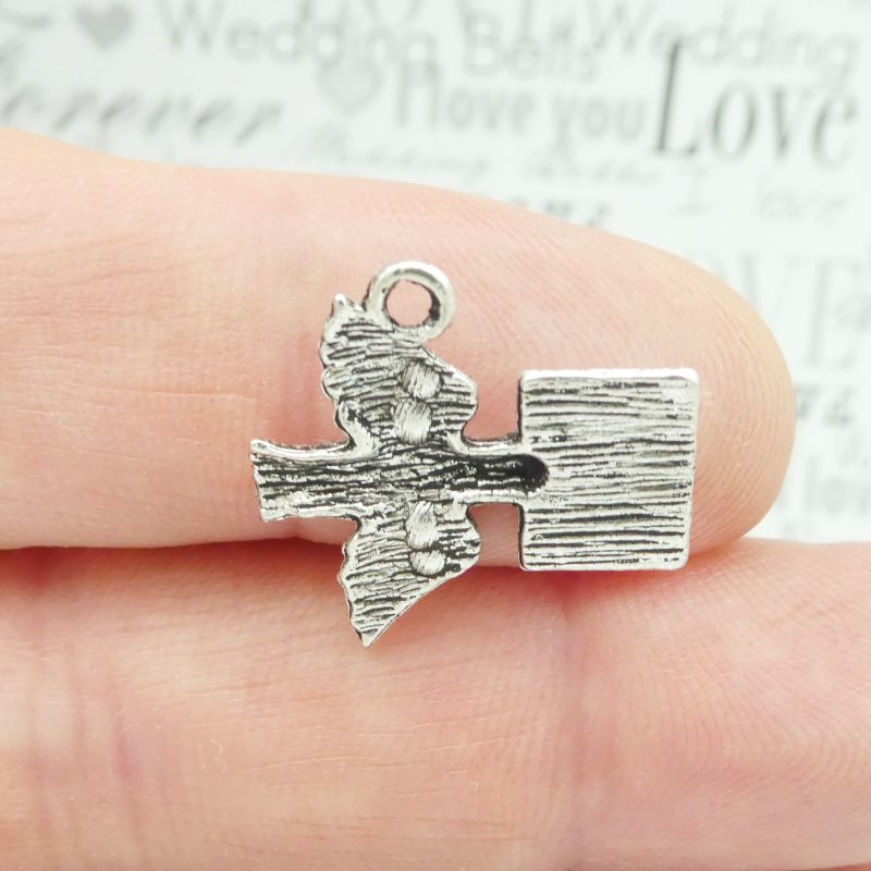 BULK 60 Love Letter Charm with Dove in Silver by TIJC SP0341B - Image 3
