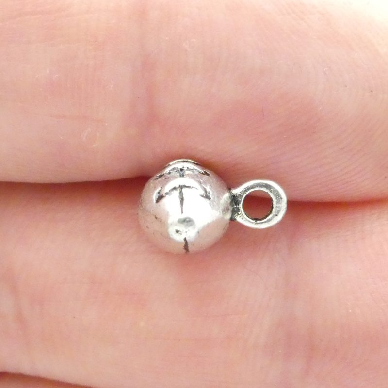 10 Silver Football Charm 3D Pendant 11x13mm by TIJC SP0473 - Image 5