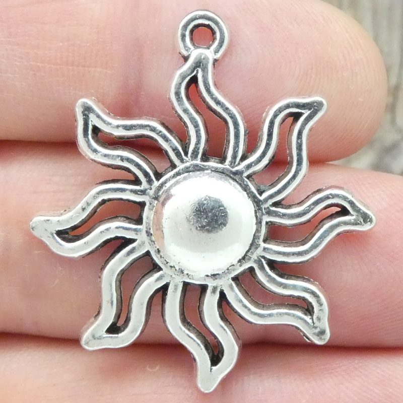 5 Silver Sun Charm Pendant by TIJC SP0675 - Image 2