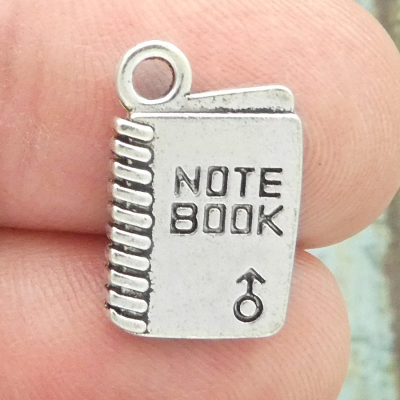 Silver Note Book Charm