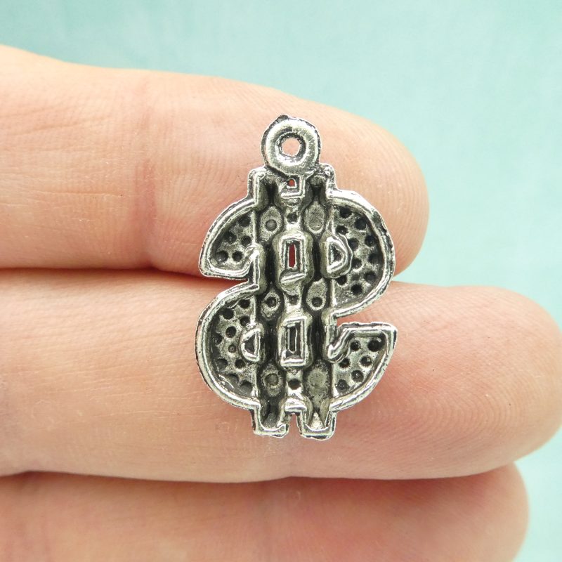 8 Silver Money Charm Dollar Sign by TIJC SP0967 - Image 3