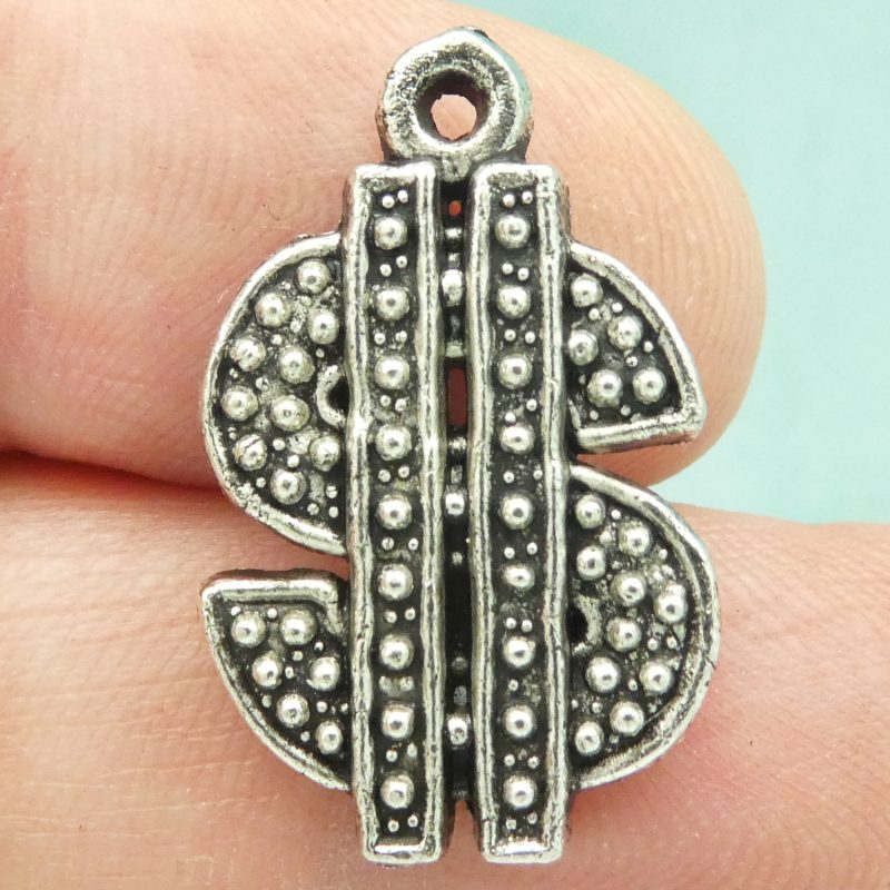 8 Silver Money Charm Dollar Sign by TIJC SP0967 - Image 4