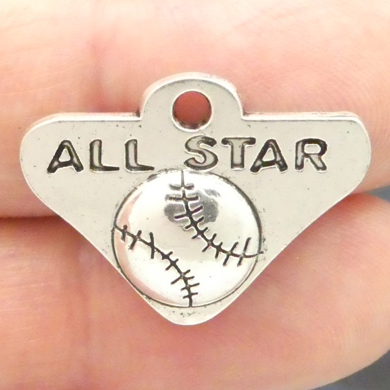 Silver Baseball Charm