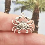BULK 20 Silver Crab Charm Pendant by TIJC SP1011B