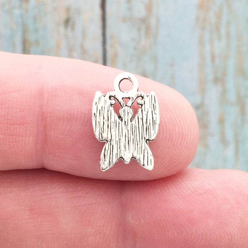 BULK 60 Small Butterfly Charm Silver by TIJC SP1066B - Image 2