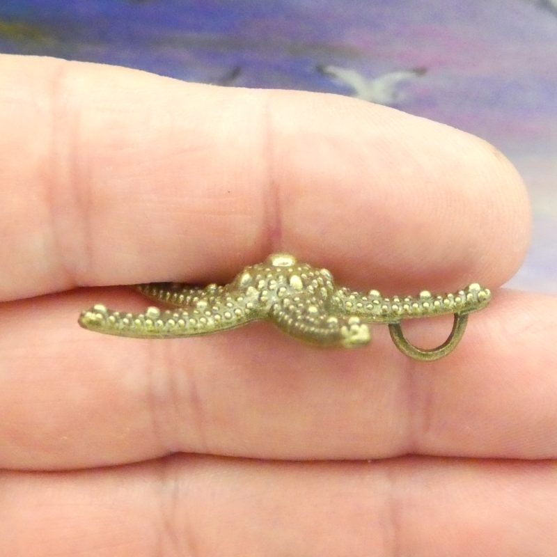 BULK 30 Starfish Charm Pendant Bronze 35x37mm by TIJC SP1182B - Image 4