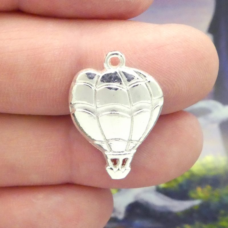 BULK 50 Hot Air Balloon Charm Silver 25x17mm by TIJC SP1307B - Image 3