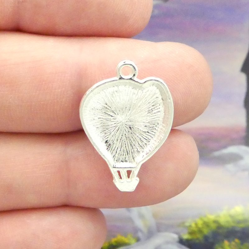 BULK 50 Hot Air Balloon Charm Silver 25x17mm by TIJC SP1307B - Image 5