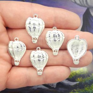 BULK 50 Hot Air Balloon Charm Silver 25x17mm by TIJC SP1307B