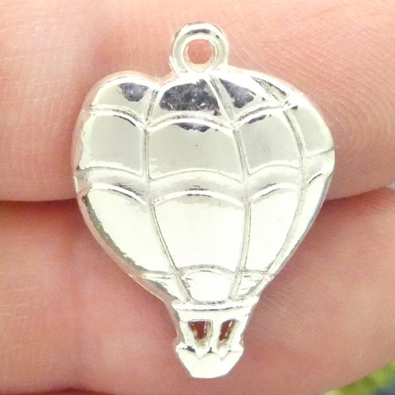 BULK 50 Hot Air Balloon Charm Silver 25x17mm by TIJC SP1307B - Image 4