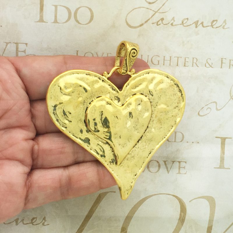 Gold Hammered Pendant