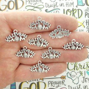 Volleyball Charms for Jewelry Making