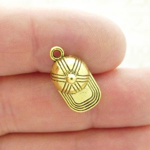 Gold Baseball Cap Charm
