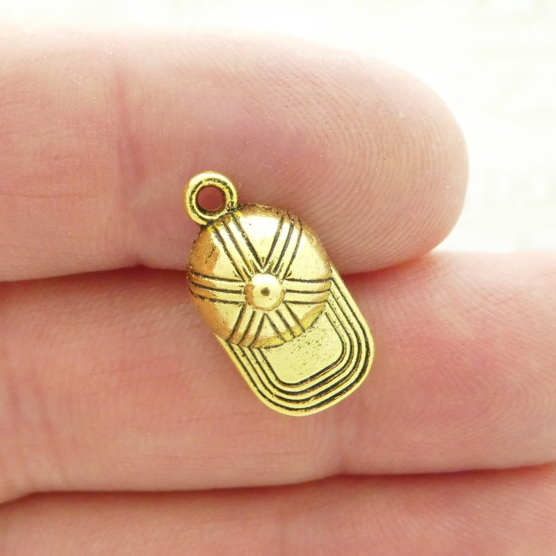 Gold Baseball Cap Charm