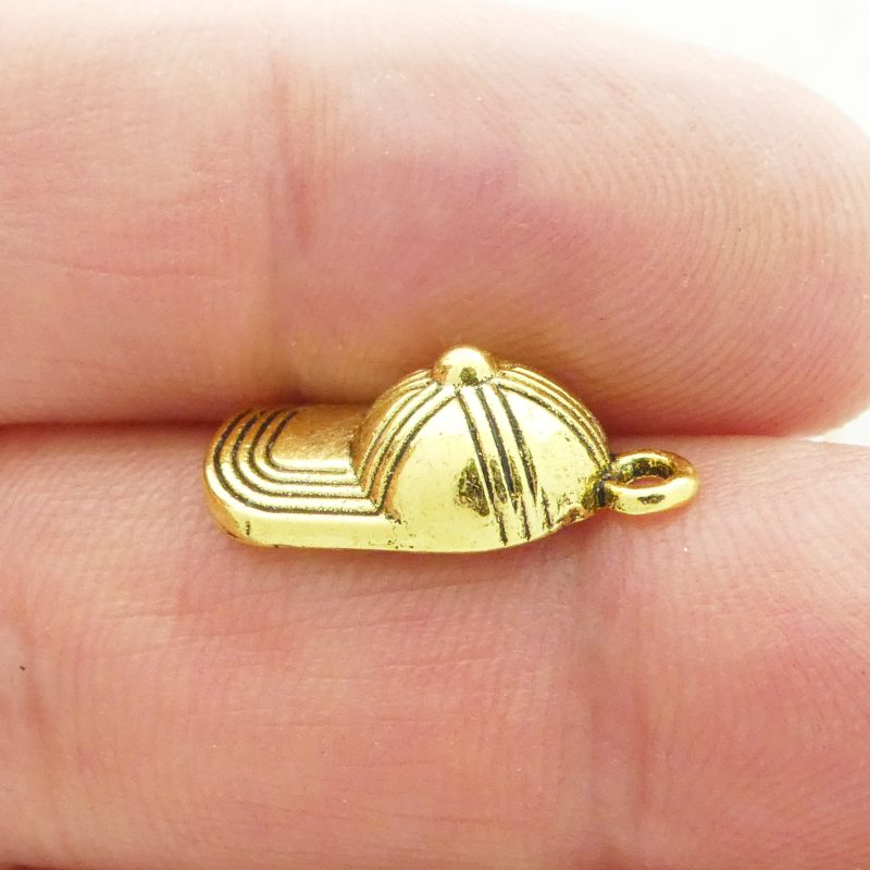 BULK 40 Baseball Cap Charm Gold by TIJC SP1948B - Image 3