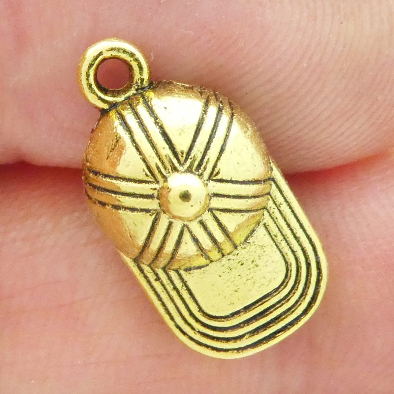 Gold Baseball Charm