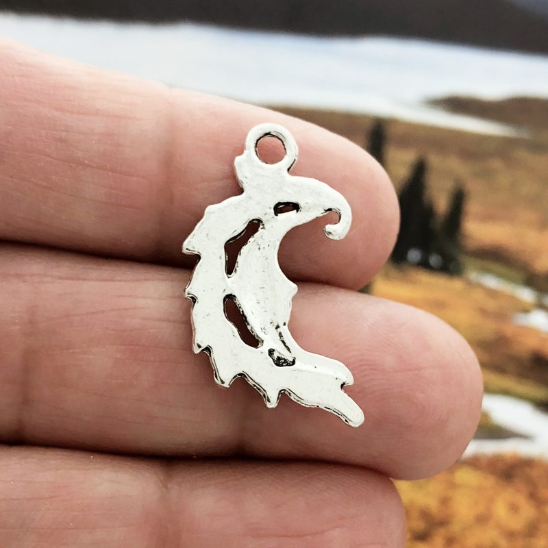 BULK 30 Crescent Moon Charm Silver by TIJC SP0182B - Image 2