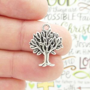Silver Tree Charm