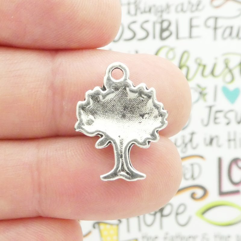 8 Silver Tree Charm Pendant 22x17mm by TIJC SP0514 - Image 3