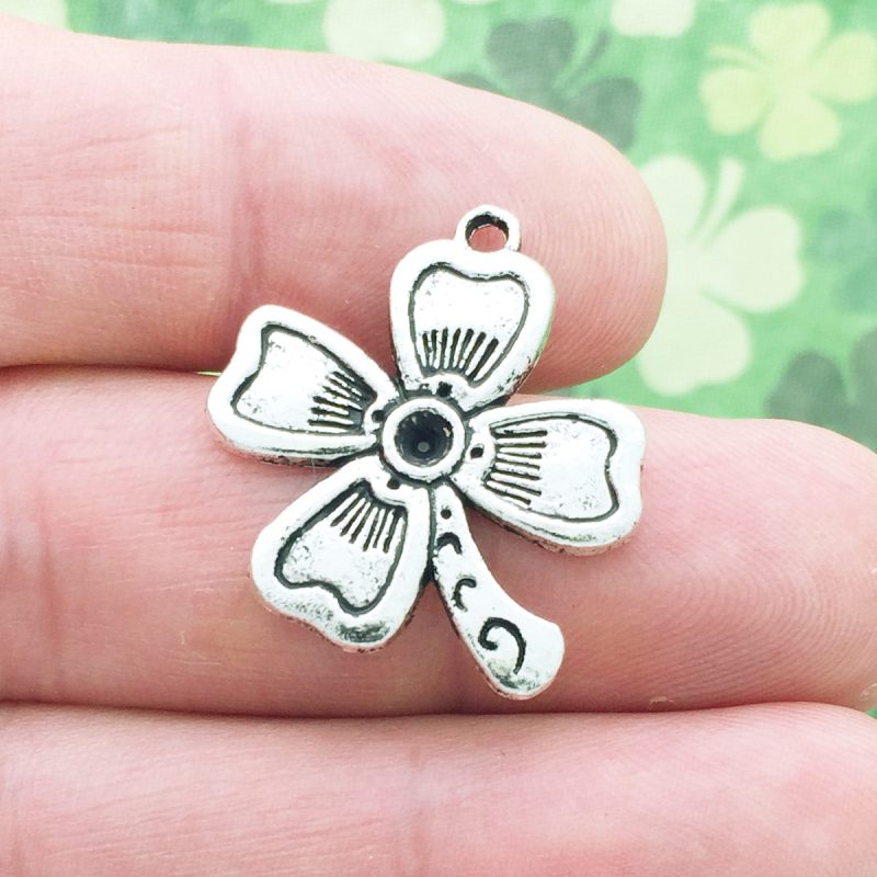 Silver Four Leaf Clover Charm