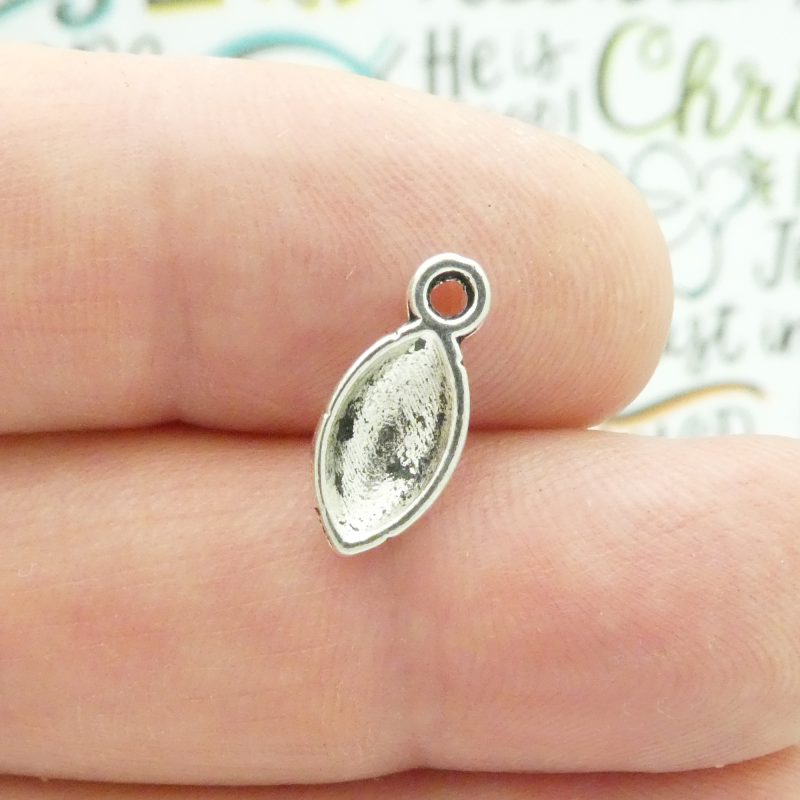 BULK 80 Silver Football Charm Pendant 15x7mm by TIJC SP0952B - Image 4