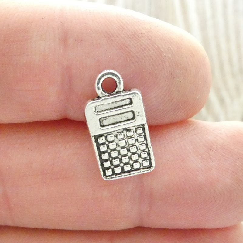 Silver Calculator Charm