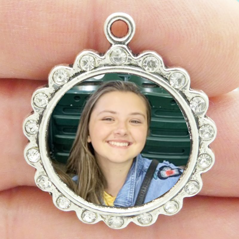 silver photo charm