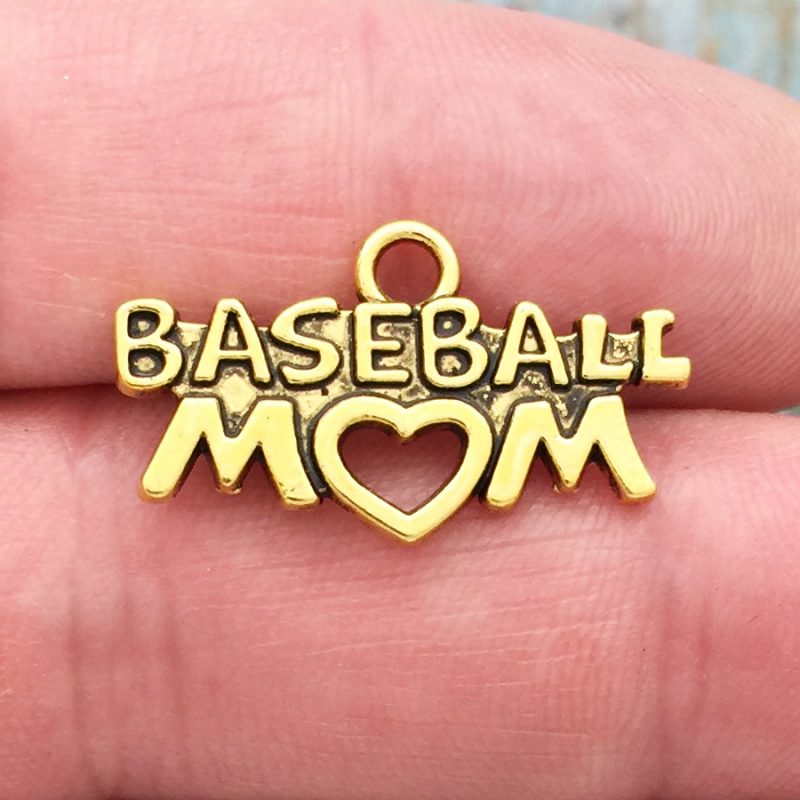 Gold Baseball Charm