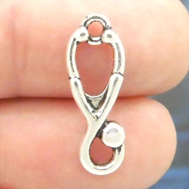 Silver Stethoscope Charm