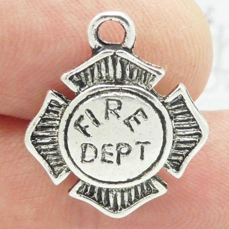 Silver Firefighter Charm