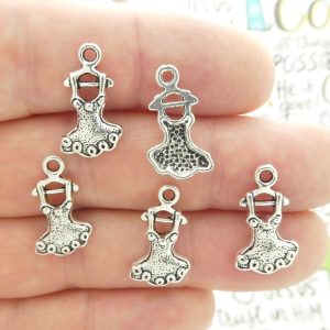 BULK 50 Tutu Ballet Charm Ballerina Silver by TIJC SP1883B
