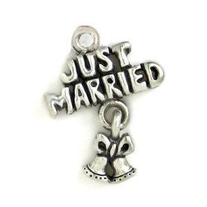 Silver Just Married Charm