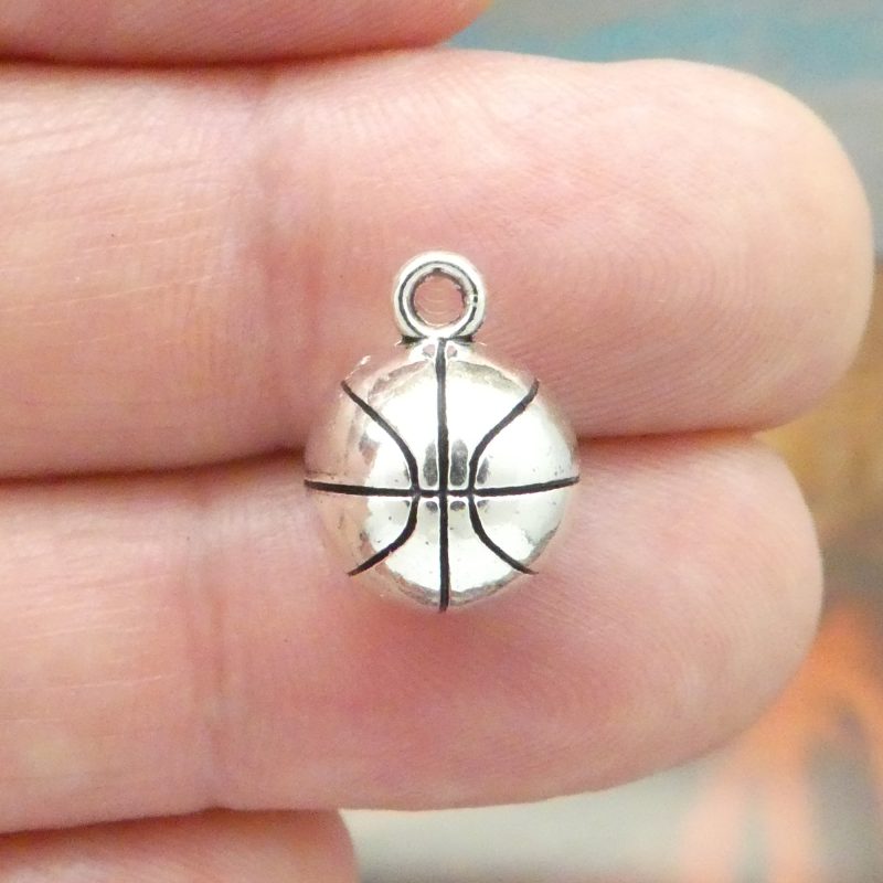 Silver Basketball Charm