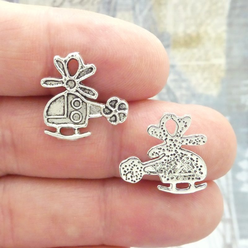 silver helicopter charm