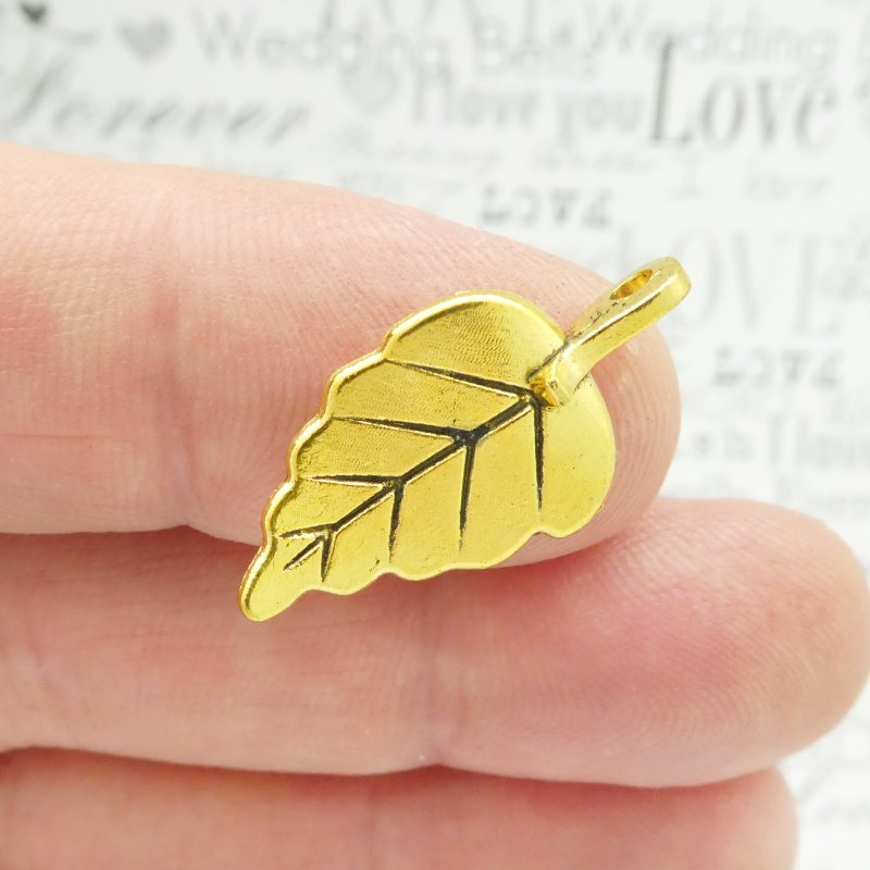 Gold Leaf Charms Bulk