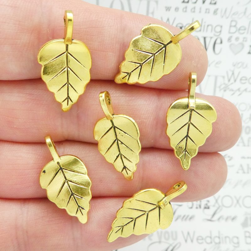 Gold Leaf Charm Wholesale