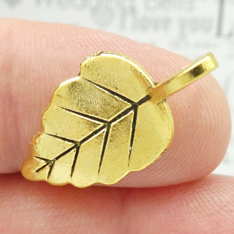 Gold Leaf Charms for Bracelets