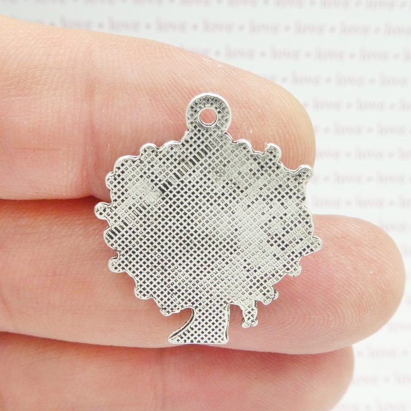 BULK 15 Silver Awareness Ribbon Tree Charm Pendant by TIJC SP1607B - Image 3