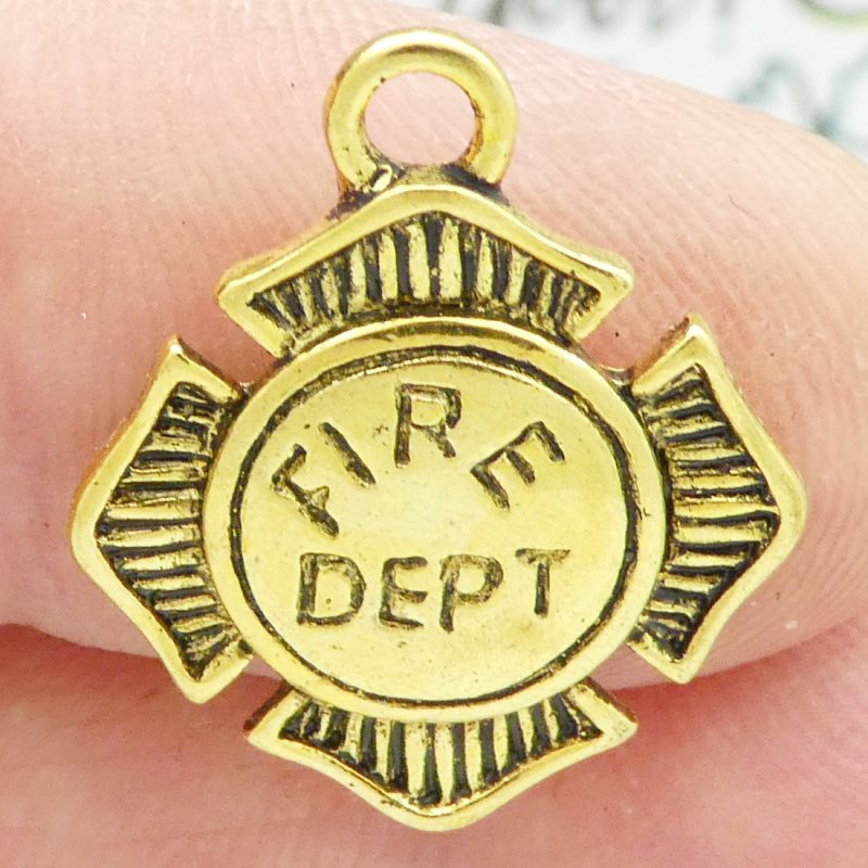 Gold Firefighter Charm